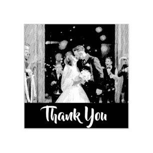 DIY photo and wording   wedding anniversary thanks Rubber Stamp