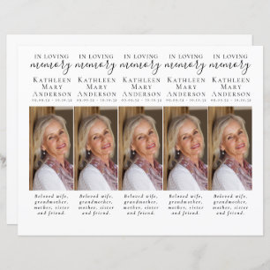 DIY Photo Sympathy Funeral Prayer Bookmark