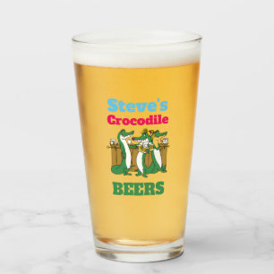 DIY! Pint Glass Crocodile BEERS 16oz - Add Name