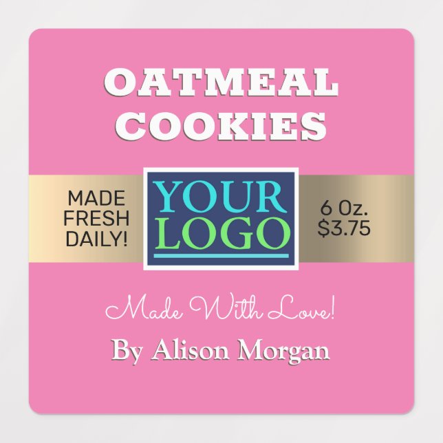 DIY Product Name, Photo Logo Info Pink Waterproof (Design 1)