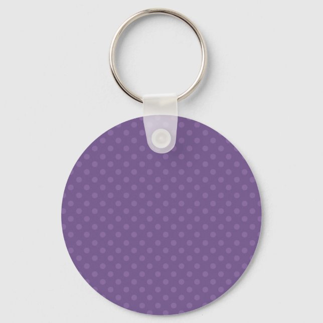 DIY Purple Polka Dot Background Make It Yourself Key Ring (Front)