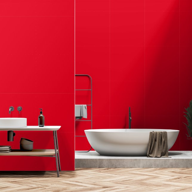 DIY Red Simple Authority® Wallpaper (Bathroom)