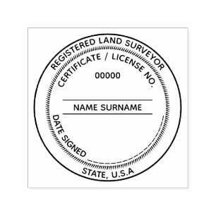 DIY Registered Land Surveyor LLC round CUSTOM Self-inking Stamp