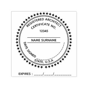 DIY Registered Professional Engineer round stars Self-inking Stamp