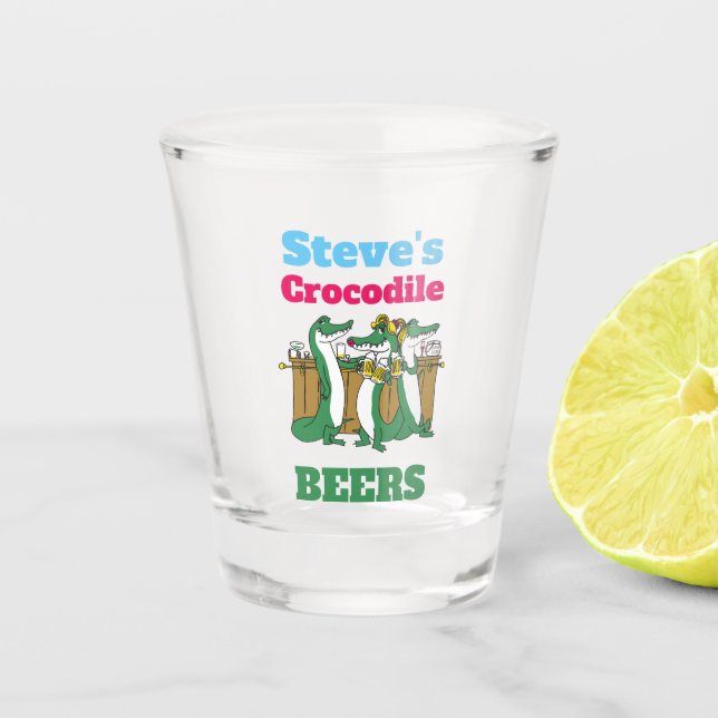 DIY! Shot Glass Crocodile BEERS  - Add Name (Front)