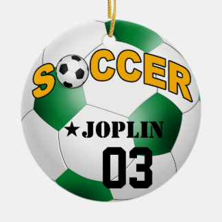 DIY Soccer Ball CHOOSE YOUR BACKGROUND COLOR Ceramic Ornament