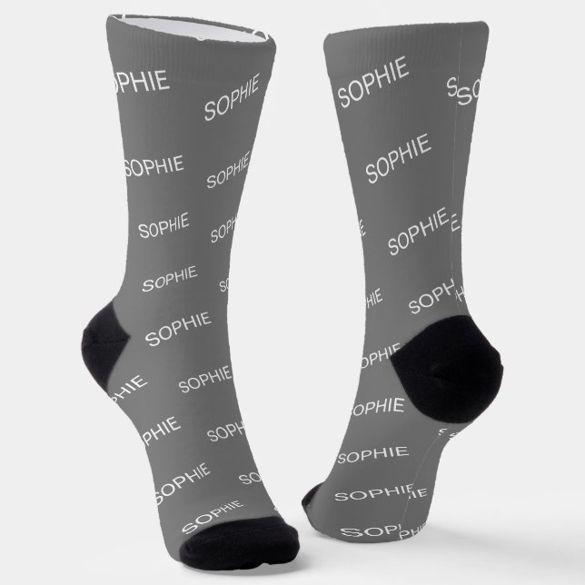 DIY Socks | Custom Colour, Name, Text (Angled)