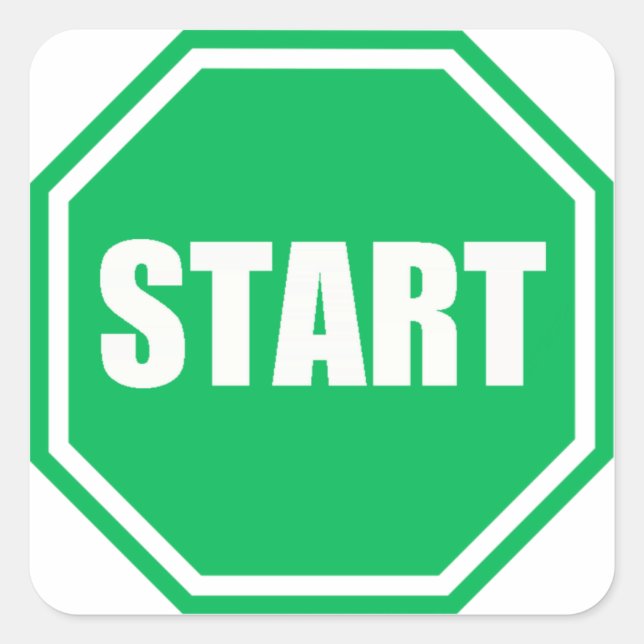 DIY St Patrick's Day Green party START sign Square Sticker (Front)