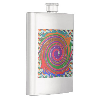 DIY Template ADD photo text 12 colour label Hip Flask
