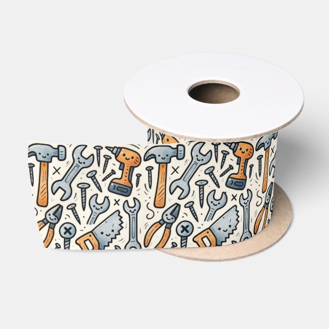 DIY Tools Doodle Cartoon Satin Ribbon (Spool)