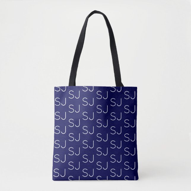 DIY Tote Bag | Custom Monogram Pattern & Colour (Front)