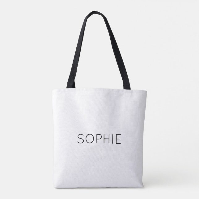DIY Tote Bag | Custom Text, Colour, Name, Monogram (Back)