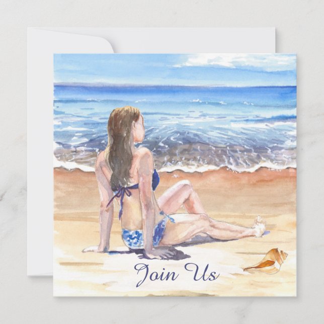 *~* DIY Tropical Beach AR29 Generic ANY EVENT Invitation (Front)