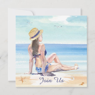 *~* DIY Tropical Beach AR29 Generic ANY EVENT QR Invitation