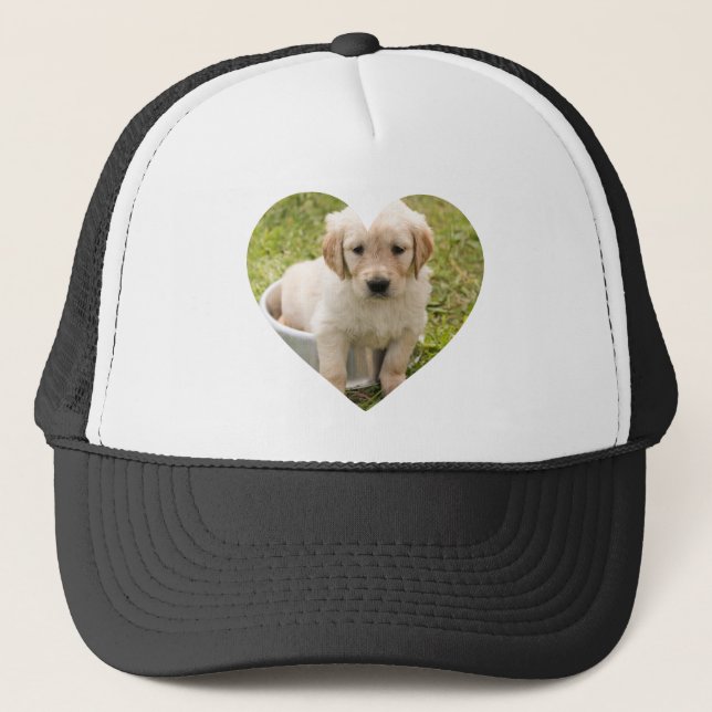 DIY Trucker Hat: Custom Heart Shaped Photo Hat (Front)