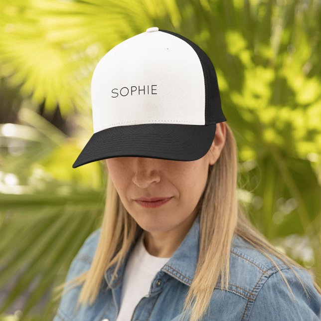 DIY Trucker Hat | Custom Text, Name, Monogram  (Click "Personalize this Template" to easily add a custom name or other text. )