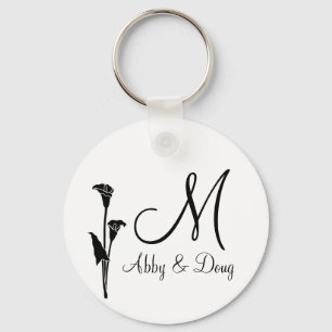 DIY Tulip logo with monogram Key Ring
