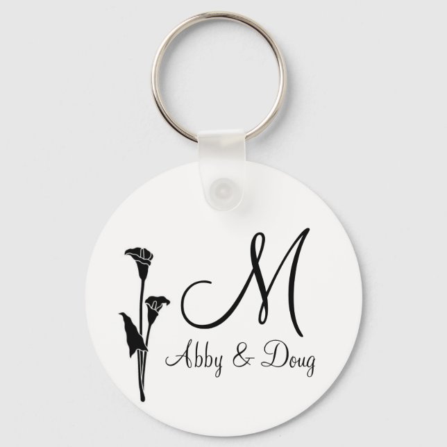 DIY Tulip logo with monogram Key Ring (Front)