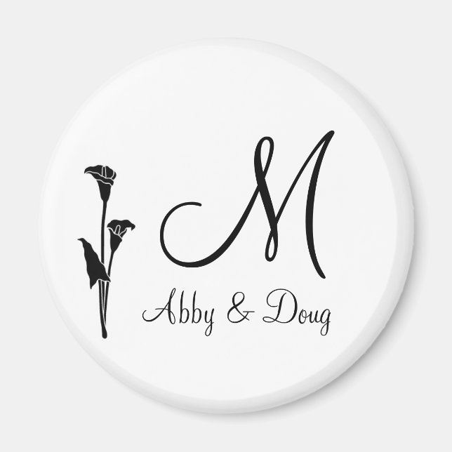 DIY Tulip logo with monogram Magnet (Front)