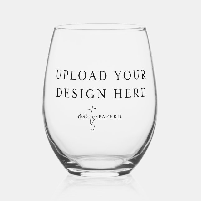DIY Upload Your Own Printed Stemless Wine Glass (Front)