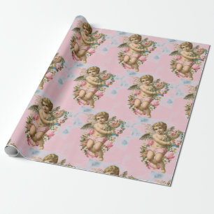 DIY VINTAGE ANGEL Valentine's Day Wrapping Paper