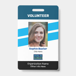 DIY Volunteer, Photo Name Logo & All Info, Vs 2 ID Badge