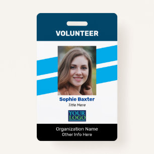 DIY Volunteer, Photo Name Logo & All Info, Vs 2 ID Badge