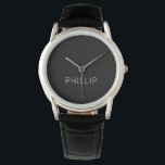 DIY Watch | Custom Name, Colour, Text<br><div class="desc">Are you a Do It Yourselfer? Now you can make your own personalised eWatch wrist watch with our easy to use DIY templates. Add a name. Initials. A monogram. A photo. A logo or other image. This watch is featured in black with white text, but you can choose your own...</div>