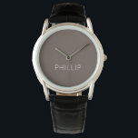 DIY Watch | Custom Name, Colour, Text<br><div class="desc">Are you a Do It Yourselfer? Now you can make your own personalised eWatch wrist watch with our easy to use DIY templates. Add a name. Initials. A monogram. A photo. A logo or other image. This watch is featured in Taupe with white text, but you can choose your own...</div>