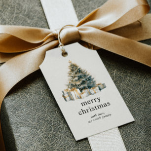 DIY WATERCOLOR CHRISTMAS TREE HOLIDAY GIFT TAG