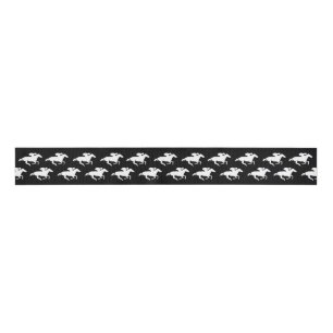 DIY White Race Horses on Any Colour Grosgrain Ribbon