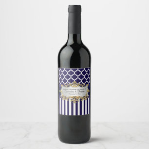 DIY & Wht V Stripe, Moroccan Wine Bottle Label