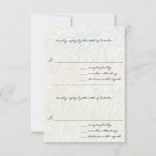 DIY You Cut & Score Peacock Feather Wedding RSVP  Card
