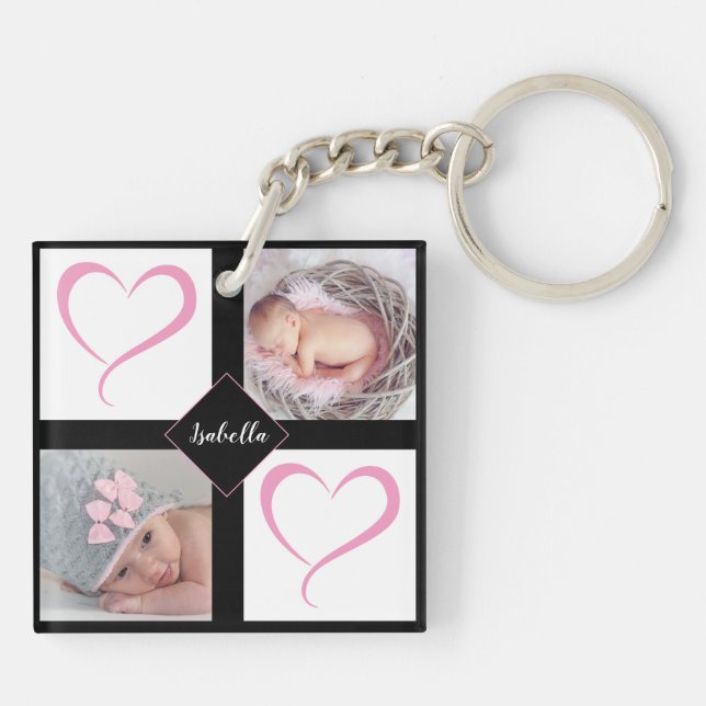 DIY Young Child Love Photos - Girl Key Ring (Back)