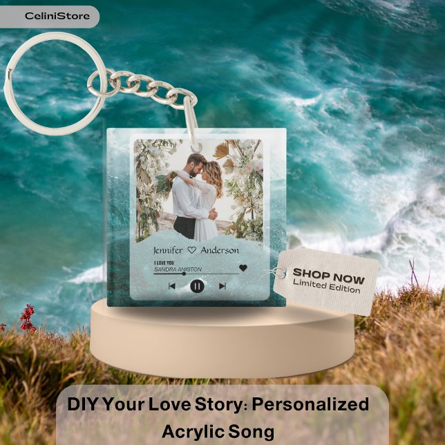 DIY Your Love Story: Personalised Acrylic Song Key Ring (DIY Your Love Story: Personalized Acrylic Song)