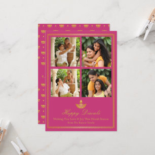Diya Diwali Greeting Card - Custom Colour