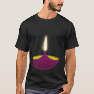 Diya Lamp Diwali Hindu Sikh, Buddhist Jain Prayer T-Shirt