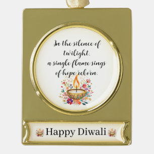 Diya of Devotion Gold Plated Banner Ornament