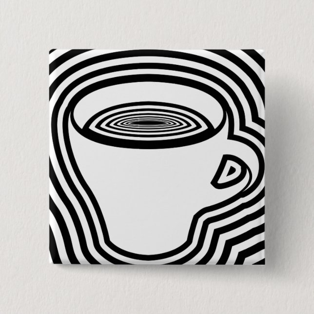 dizzy coffee 15 cm square badge (Front)