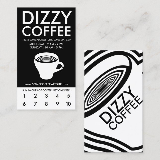 dizzy coffee loyalty program card (Front/Back)