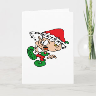 Dizzy elf holiday card