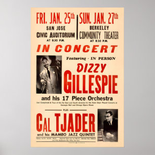 Dizzy Gillespie - Cal Tjader jazz poster - San