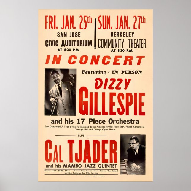Dizzy Gillespie - Cal Tjader jazz poster - San (Front)