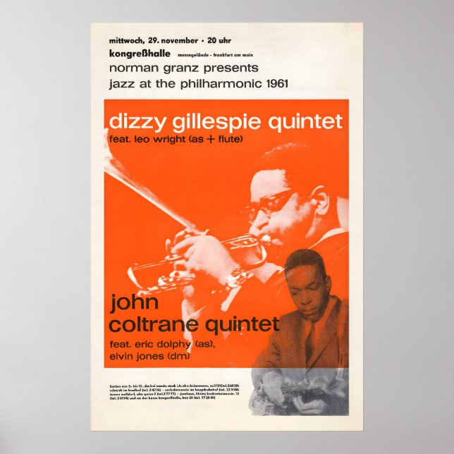 Dizzy Gillespie - John Coltrane jazz poster - Jazz (Front)
