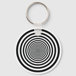 dizzy illusion black and white circle art vo1 key ring