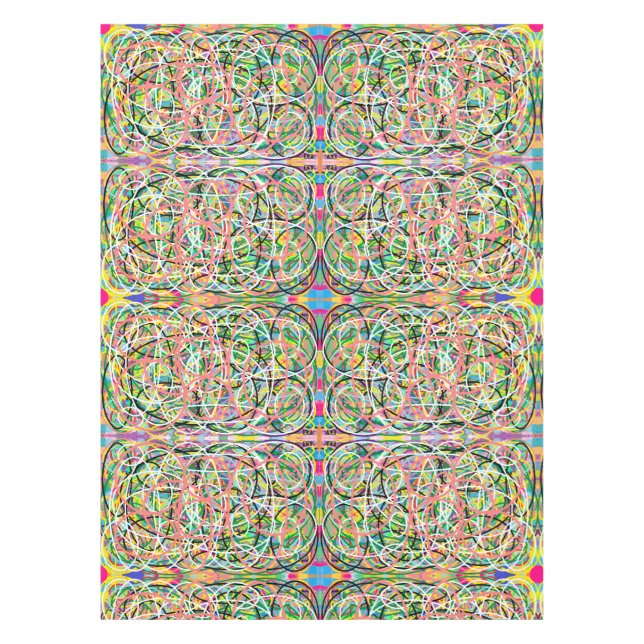 Dizzy Lizzy Hula Hoop pastel shades design Tablecloth (Front)