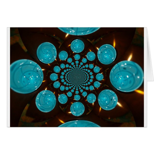 Dizzying Display of Cyan Lights Kaleidoscope  Art (Front Horizontal)