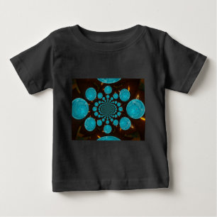 Dizzying Display of Cyan Lights Kaleidoscope  Art Baby T-Shirt