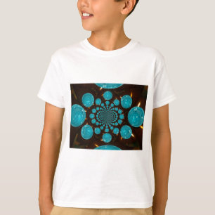 Dizzying Display of Cyan Lights Kaleidoscope  Art T-Shirt