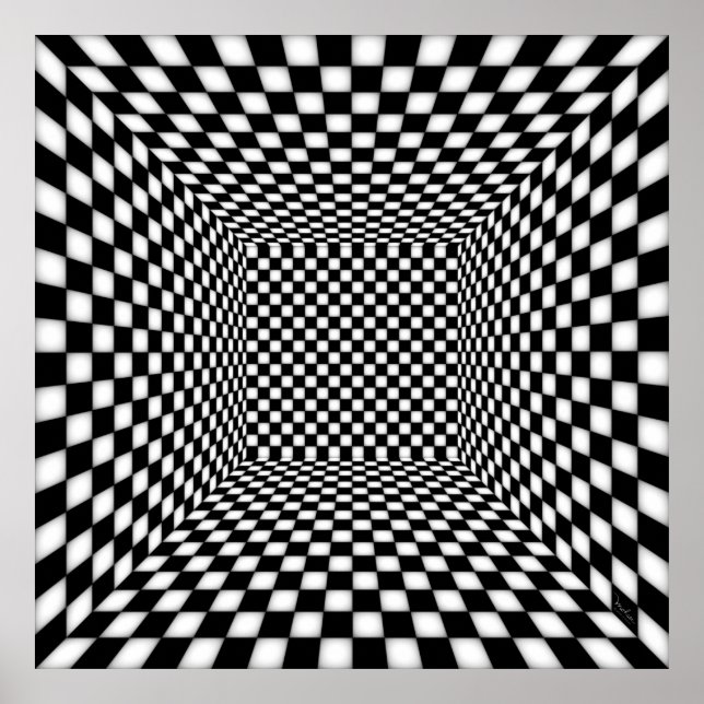 Dizzying Lighted Chequered Chamber Poster (Front)